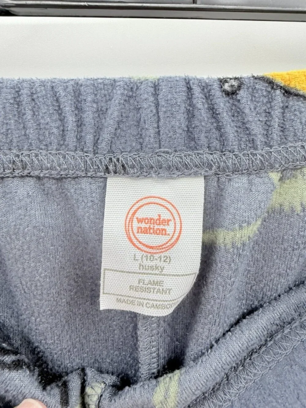 Wonder Nation Youth Boys Husky Large‎ 10/12 T-Rex Dino 2 Piece Fleece Pajama Set
